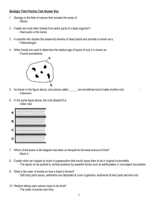 Geologic Time Practice Test Answer Key