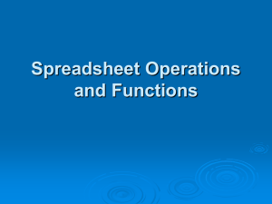 Spreadsheet Operations and Functions