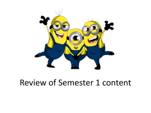 Review of Semester 1 content