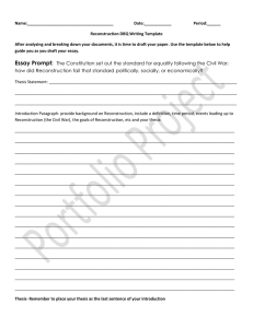 Reconstruction DBQ Writing Template