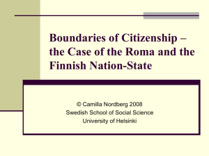 Citizenship, education and the case of Finnish Roma