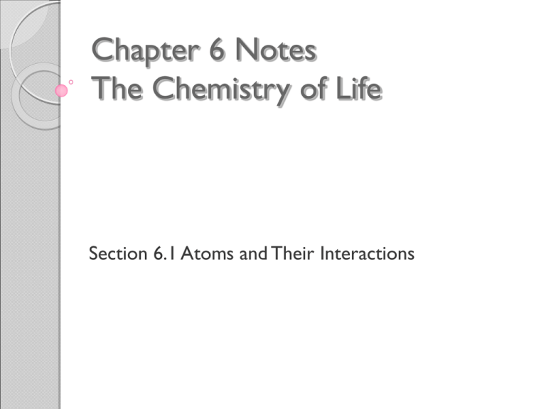 Chapter 6 The Chemistry Of Life 6 1 Worksheet Answer Key