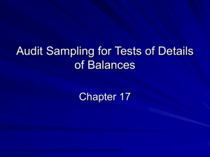 Chapter 17 – Audit Sampling for Tests of Details of Balances