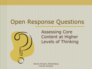 Open Response Questions - Muhlenberg North Middle School