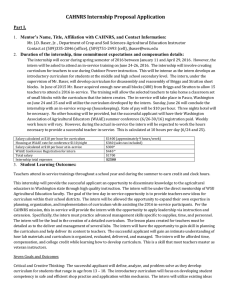 CAHNRS Internship Proposal Application