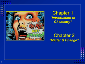 Chapter 1 Introduction to Chemistry