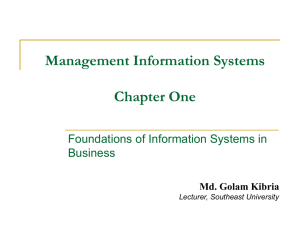 Chapter-1: Foundations of Information Systems