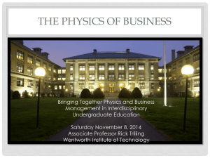The Physics of Business - Wentworth Institute of Technology