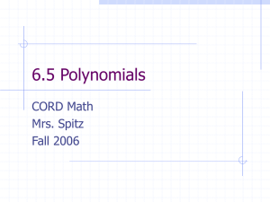 6.5 Polynomials