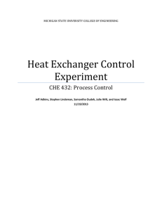 Heat Exchanger Control Experiment