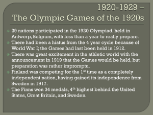 1920-1929 * The Olympic Games of the 1920s