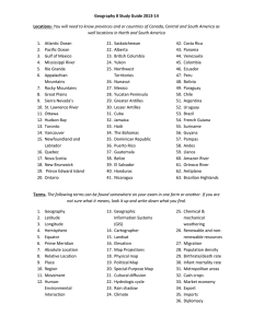 Geography 8 Study Guide 2013-14 Locations