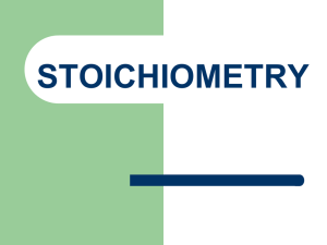 stoichiometry - Blytheville Chemistry and Physics