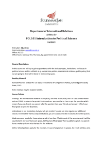 POL101 Introduction to Political Science