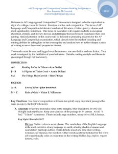 AP Language and Composition Summer Reading Assignment