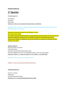 Chemistry Activity Log