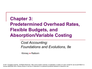 Predetermined Overhead Rates, Flexible Budgets, and