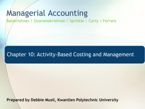 LO1: Understand the elements of an activity-based costing