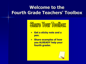 Welcome to the Fourth Grade Teachers' Toolbox