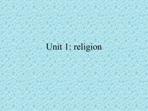 Unit 1: religion