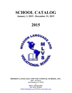 MLVS School Catalog 201 - Mission Language Vocational