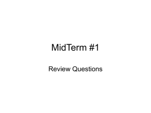 MidTerm #1 Review Problems