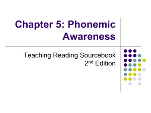 Chapter 5 Phonemic Awareness
