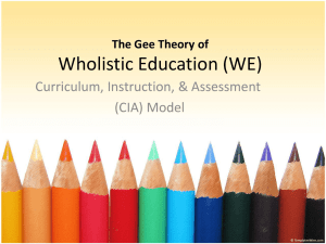 Wholistic Education CIA Model