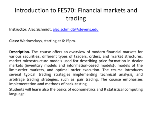 Introduction to FE570: Financial markets and trading
