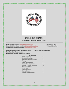 Dec 2010 : Call To Arms - Brunswick Civil War Round Table