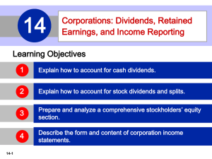 Corporations: Dividends, Retained Earnings, and Income