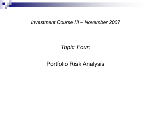 FIN 377L – Portfolio Analysis and Management