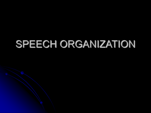 speech organization - Napa Valley College