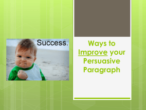 Ways to Improve your Persuasive Paragraph