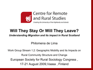 Will they stay or will they leave? - UHI Centre for Remote and Rural
