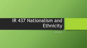 IR 437 Nationalism and Ethnicity