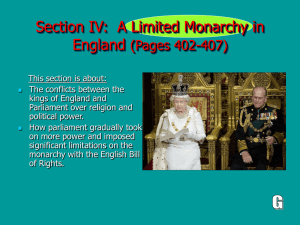 Section IV: A Limited Monarchy in England (Pages
