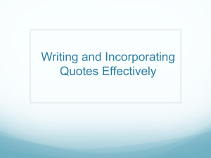 File writing and incorporating quotes effectively1