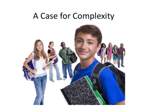 A Case for Complexity - ConnectingtotheCommonCore