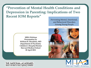 Prevention of Mental Health Conditions and