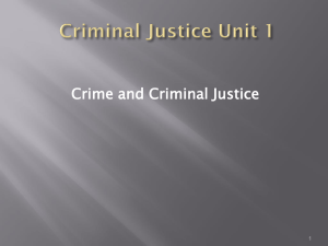 Criminal Justice Unit 1 Crime and Criminal Justice