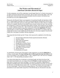 American Literature Research Paper
