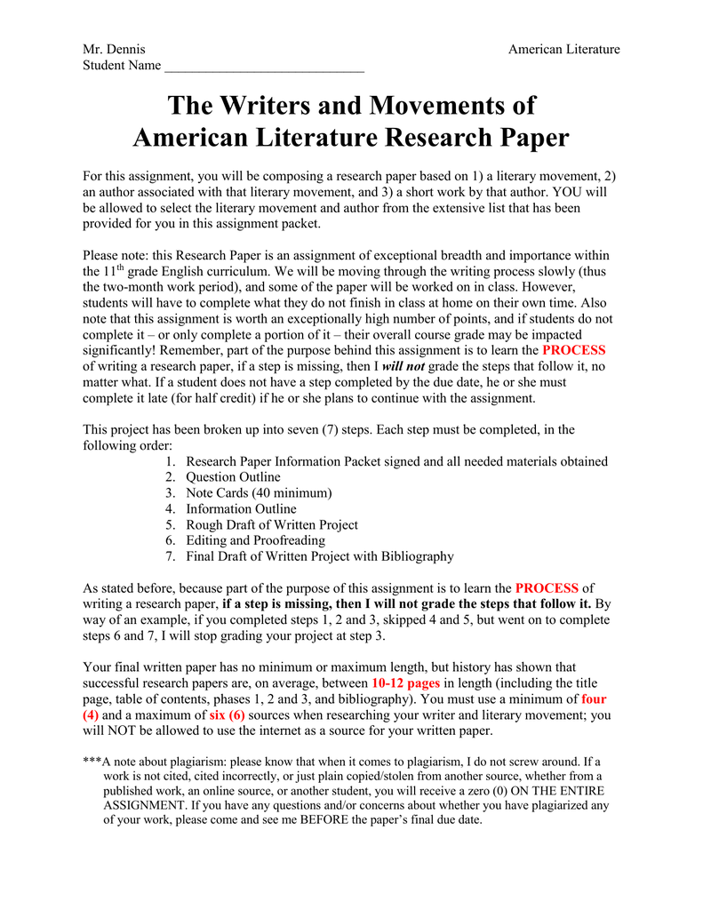 literary research paper