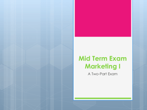 Marketing I MidTerm Exam Project