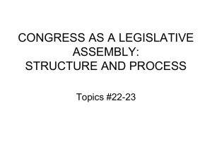 congress as a legislative assembly: structure and process