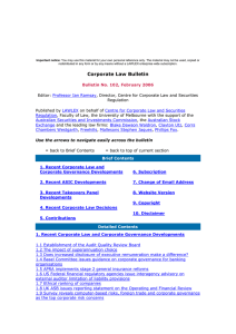 Corporate Law Bulletin 102 - February 2006