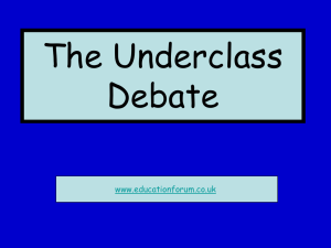 The Underclass - the Education Forum
