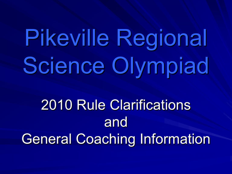 Science Olympiad Rules