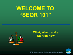 WELCOME TO “SEQR 101"