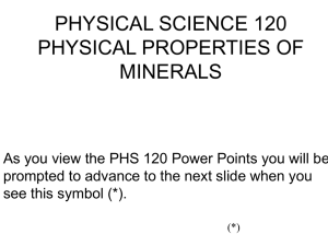 Physical Properties of Minerals Part 1
